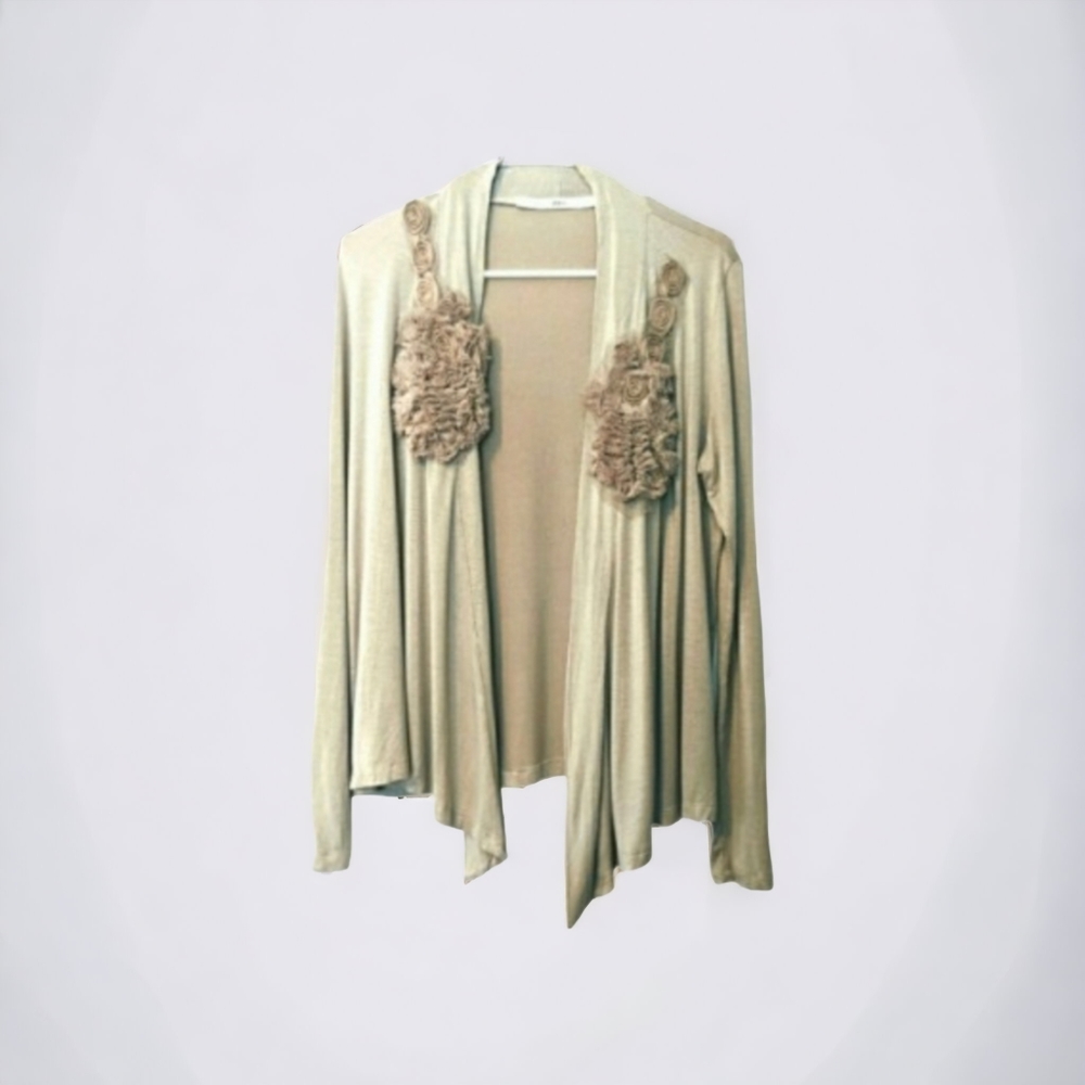 🍁 3/$15 Gibson Rosette Flyaway Cardigan Medium